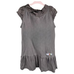 ikks, cotton & satin, light brown kids dress